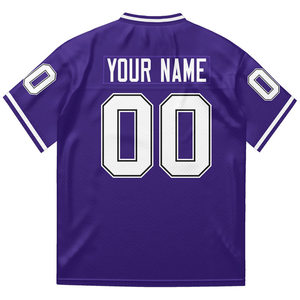 Maillot de football américain rétro personnalisé avec nom imprimé, manches courtes, protection UV, 100 % polyester, pour équipe sportive - Product Image 3