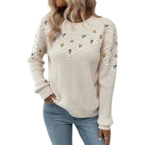 Suéter de Moda para Mujer, Bordado, Ligero, Estilo Urbano y Elegante - Product Image 1