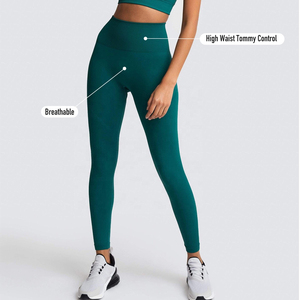 2024 personnalisé professionnel vente chaude femmes taille haute plaine Leggings respirant Premium 100% coton avec nouveau Design Logo - Product Image 4