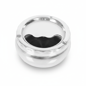 Cenicero Redondo de Lujo de Acero Inoxidable con Tapa, Accesorio Portátil de Escritorio para Uso en el Hogar y el Automóvil - Product Image 1