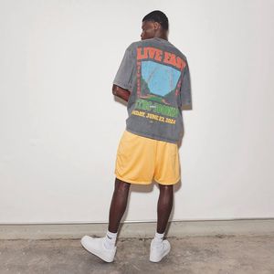 Camisetas de algodón pesado de 250gsm, ropa de calle con estampado gráfico Vintage de gran tamaño, estilo comprimido de talla grande para un ajuste cómodo - Product Image 6