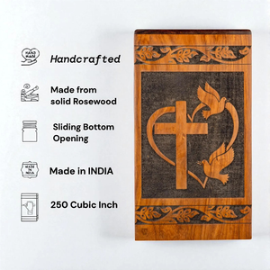 โกศเผาศพทำด้วยมือจากไม้โรสวู้ดดีไซน์แกะสลักเพื่อเป็นที่ระลึกสำหรับตกแต่งเถ้ากระดูก - Product Image 6