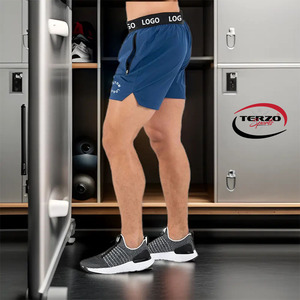 บริการผลิตกางเกงขาสั้นออกกำลังกายแบบ OEM รับทำโลโก้ กางเกงจ็อกเกอร์โพลีเอสเตอร์ แห้งเร็ว ระบายอากาศดี เหมาะสำหรับวิ่ง เล่นบาสเก็ตบอล ชุดออกกำลังกาย กางเกงออกกำลังกายผู้ชาย - Product Image 6