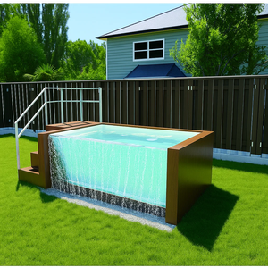 Tùy Chỉnh Sợi Thủy Tinh Container Hồ Bơi Nhà Mặt Đất Bơi Ngoài Trời Sợi Thủy Tinh Bằng Gỗ Hồ Bơi Công Cụ Phụ Kiện Tùy Chỉnh - Product Image 4