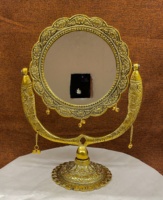 Miroir de Table en plaqué or Durable fait à la main, dernière conception, meilleure vente, petit 11 pouces pour cadeau de retour et décoration