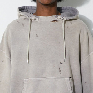 Sudadera con capucha para hombre, lavada, con efecto descolorido por el sol, manga larga, estilo casual para la calle, comodidad, calidez y uso diario informal - Product Image 3