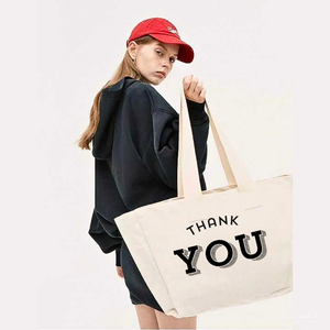 Bolsas de lona de algodón grandes ecológicas, logotipo impreso personalizado, Asa de compras reutilizable, estilo de mujer hecho en Vietnam - Product Image 5