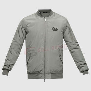 Chaqueta de bombardero ligera para hombre con cremallera frontal completa y tela de nailon duradera elegante chaqueta de bombardero de calle para hombres - Product Image 1