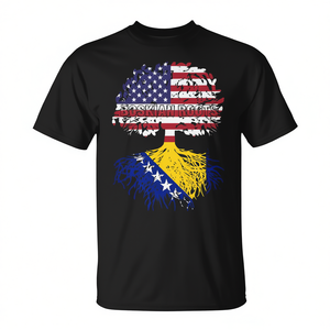 Camiseta Bosnian Roots National Heritage Tree, disponible en tallas grandes y comprimidas - Product Image 3