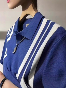 เสื้อโปโลแบบถักมีกระดุมสำหรับผู้ชายเสื้อสีฟ้าแบบพรีเมี่ยมสั่งทำ - Product Image 5