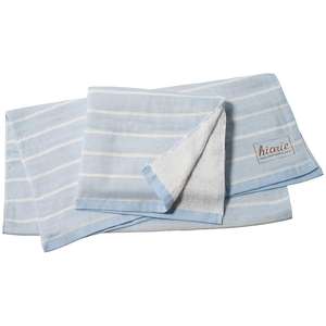 [Wholesale Products] HIORIE Osaka <b>Striped</b> Pattern Gauze <b>Towel</b> 100% Cotton <b>Bath</b> <b>Towel</b> 60cm*130cm Low MOQ Washable Dry Sky Blue - Product Image 1