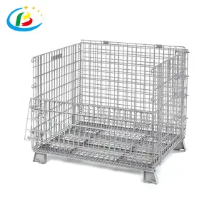 Wire Mesh Storage Secure Cage Pallet Container for Warehouse Safety Pallet Metal Lockable Storage