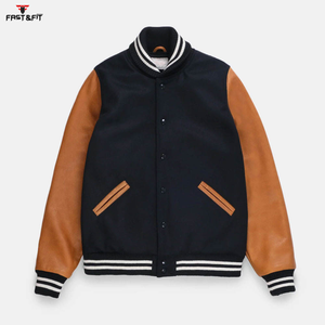 New Stylish Breathable Windproof Plus Size <b>Bomber</b> Winter <b>Men</b> Embroidery College Baseball Canvas 100% Cotton <b>Jacket</b> - Product Image 5