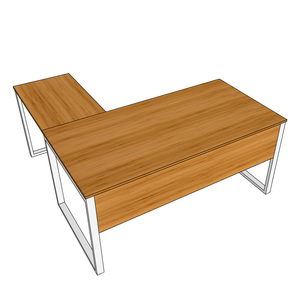 RecBamboo BFRB010-L-Shaped 160x160cm <b>Desk</b> for Home Office <b>Foldable</b> and Adjustable Height Wooden with Iron Legs and Drawer - Product Image 3