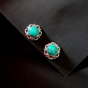 Pendientes bohemios de Plata de Ley 925 hechos a mano, piedras preciosas turquesas, joyería de plata fina para bodas, aniversarios, regalos - Product Image 2