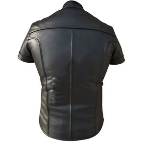 Vente chaude nouvelle mode hommes coupe-vent en cuir fermeture éclair T-Shirt respirant grande taille avec motif imprimé - Product Image 4