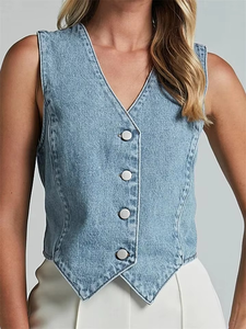 Chaleco Vaquero Sin Mangas de Diseño Moderno Ryan Pro Gear, Unisex, para Hombre y Mujer, Chaleco Vaquero con Capucha para Mujer - Product Image 4