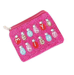 Porte-monnaie brodé, design personnalisé, élégant, perles de rocaille, porte-monnaie, couleur rose, blanc et rose, Etsy par MD HANDICRAFTS - Product Image 6