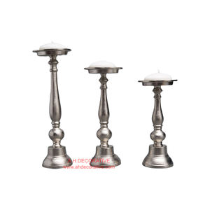 Nickel Plated Metal T Light <b>Candle</b> Pillar for Sale Shiny Finished Table Centerpiece & Christmas Decorated Handmade <b>Candle</b> Holder - Product Image 3