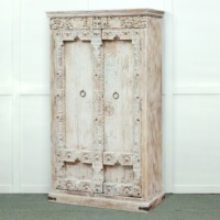 Armoire de chambre en bois massif de chêne indien, style antique, finition rustique, meuble durable pour la maison, salon