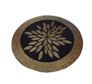 Mantel Individual de mesa con abalorios hechos a mano con bordado, decoración de comedor con cuentas, proyecto de bordado, mantel Individual hecho a mano de La India - Product Image 4