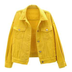 Chaqueta Vaquera Personalizada para Mujer, Estilo Vintage, Lavado Medio, Corte Holgado, Informal, con Bolsillos, Servicio OEM - Product Image 1