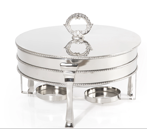 Plato de frotamiento de primera calidad moderno de acero inoxidable, perilla de cazuela, calentador de alimentos aislado duradero ecológico para fiestas de boda - Product Image 1