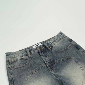 Fabricante personalizado de peso pesado lavado ácido pantalones de mezclilla Hombres Casual Streetwear Jeans de cintura alta Pantalones de mezclilla Pantalones elásticos - Product Image 4