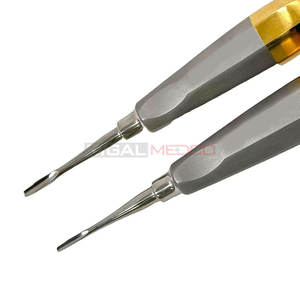 Ensemble de 2 élévateurs à dents supérieurs et inférieurs Proximateur dentaire élévateur droit 3mm et 4mm Instruments médicaux dentaires en acier inoxydable - Product Image 6