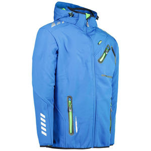 Chaqueta con cremallera de poliéster con estilo personalizado para hombre Chaqueta Softshell con capucha ajustable al por mayor Chaqueta de ajuste moderno con logotipo personalizado - Product Image 4