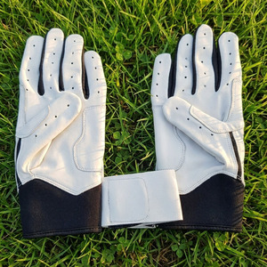 Gants de frappe de baseball en cuir pour adultes, manchette longue, ambidextres, fermeture à boucle et crochet, respirants, durables, entraînement professionnel - Product Image 2