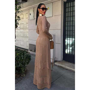 Vestido Étnico 2859 con Cintura Natural, Transpirable, con Detalle de Botones y Falda en Capas - Product Image 1