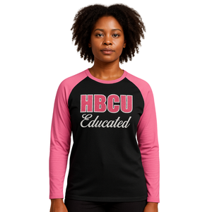 Camiseta de Manga Larga Raglán Negra para Hombre, Estilo Universitario HBCU, Algodón Chenilla, Hermandad Griega Divine Nine, Camiseta de Moda - Product Image 1