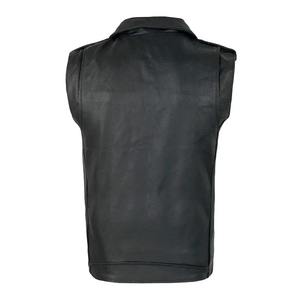 Chaleco de cuero genuino para hombre, transpirable, de invierno, negro, para motorista, motocicleta, Hip Hop, chaleco Punk de talla grande, suelto - Product Image 3