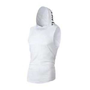 Sudadera con capucha sin mangas para hombre, camisa de estilo informal, a la moda, con bordado, impresión por sublimación, temporada de verano - Product Image 4
