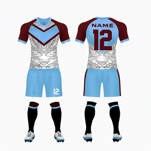 Conjunto de Uniforme de Fútbol Personalizado con Nombre y Número |   Camiseta de Fútbol de Secado Rápido para Hombre, Ropa Deportiva de Club, Proveedor de Fábrica - Product Image 1