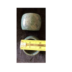 Soporte para servilletas de mármol, forma redonda, gris, piedra, tisú, de refractex, artesanía de la India - Product Image 4