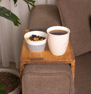 Vendita all'ingrosso di legno di pino artigianale bracciolo tavolo semplice e funzionale in legno divano vassoio - Product Image 5