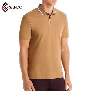 เสื้อโปโลแขนสั้นสำหรับผู้ชายเสื้อโปโลผ้าคอตตอน100% ตามสั่งไม่เป็นรอยยับพิมพ์ลายโดยตรงสำหรับใส่ตีกอล์ฟฤดูร้อน - Product Image 3