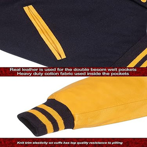 Custom Chenille Embroidery Patch Men Baseball Jackets Oversized Letterman Mens Varsity Jackets - Product Image 6