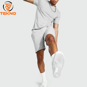 Ensemble de 2 pièces de sport à imprimé décontracté d'été pour homme T-shirt en coton à demi-manches Short en éponge Taille XL Plus Option XXL Logo personnalisable - Product Image 1