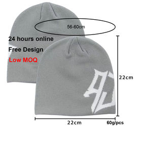 Gorros de Punto de Mohair con Diseño Gráfico Personalizado al por Mayor, Gorros de Piel con Diseño Vintage de Otoño Invierno - Product Image 5