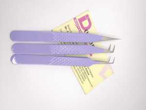 Pince à cils enduite de couleur pourpre à prise diamantée en acier inoxydable, volume pointu, extension de cils, pince à épiler au Pakistan - Product Image 6