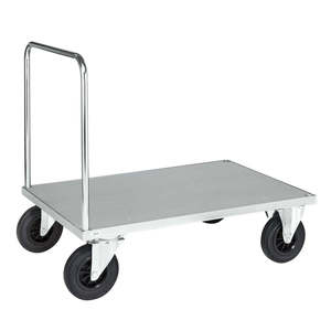 Chariot de plateforme industriel et commercial avec options à quatre et trois roues, cadre fermé, support OEM pour le stockage en entrepôt - Product Image 1