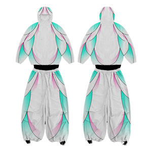 Ensembles coupe-vent personnalisés de marque, design délavé à l'acide avec strass, streetwear unisexe d'hiver, fabrication sous marque privée, logo personnalisé - Product Image 1