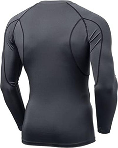 Top Trendy Rash Guards para hombres Logotipo personalizado Opción Four Way Stretch Gym Wear Camisetas de compresión a precios muy baratos - Product Image 4