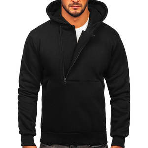 Sweat-shirt épais d'automne à capuche blanc pour hommes-100% polyester - Product Image 3