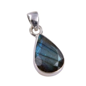 Colgante Clásico de Plata de Ley 925 para Mujer, Hecho a Mano, con Cristal de Estrás en Engaste de Bisel, Chapado en Rodio, para Aniversario - Product Image 1