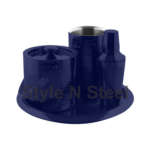 Ensemble d'outils de barre en acier inoxydable de conception nervurée professionnelle de 4 pièces pour les barmans Outils de barre en métal noir - Product Image 6