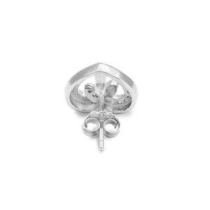 NOVAMART Fine Zarkan Vintage Heart-Shaped <b>Stud</b> <b>Earrings</b> Gold Rose Plated Trendy Diamond Pearl Set in Bezel Setting Charming Love - Product Image 6